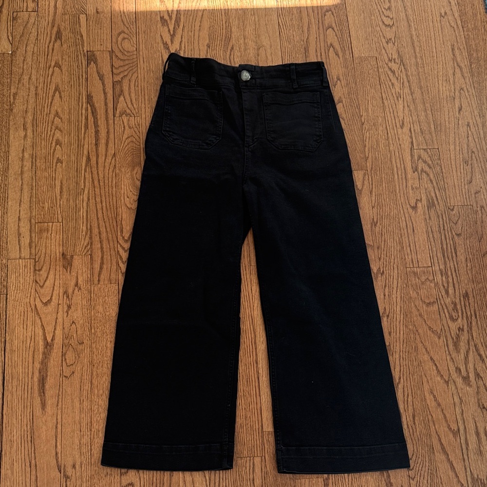 Maeve Anthropologie Colette Black Wide Leg Jeans - Classic High Waist